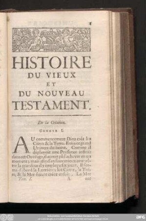 Histoire Du Vieux Et Du Nouveau Testament.