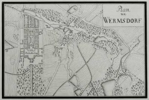 Wermsdorf, Schloß Hubertusburg, Lageplan und Ortslage