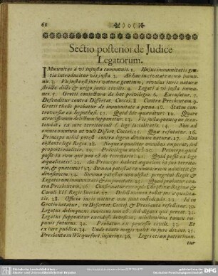 Sectio posterior de Judice Legatorum