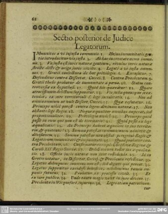 Sectio posterior de Judice Legatorum