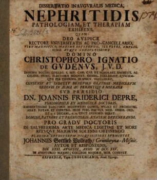 Diss. ... nephritidis pathologiam et therapiam exhibens