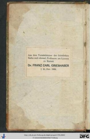 Provenienzvermerk.