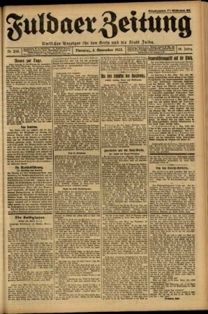 Ausgabe vom Dienstag, den 06. November 1923.