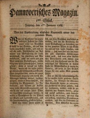 Hannoverisches Magazin, 6. 1768