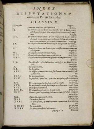 Index Disputationum omnium Partis secundæ.