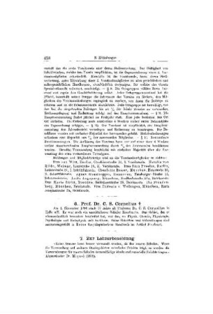 Nachruf : Prof. Dr. C. S. Cornelius