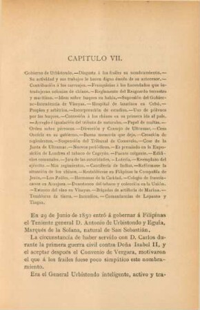 Capítulo VII. Gobierno de Urbistondo. - ...