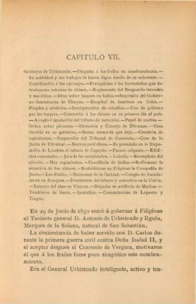 Capítulo VII. Gobierno de Urbistondo. - ...