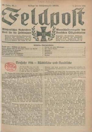 3.1916: Feldpost