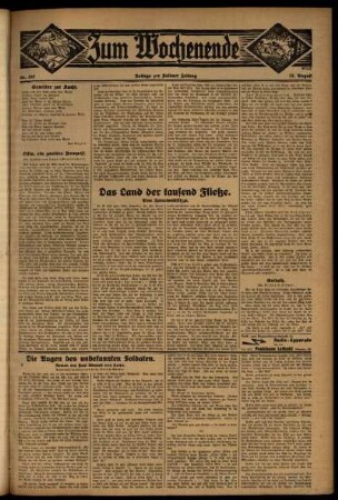 Zweite Ausgabe vom Sonntag, den 23. August 1931.