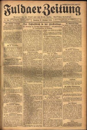 Erste Ausgabe vom Sonntag, den 17. Oktober 1926.