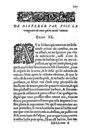 De Differer Par Fois La vengeance de ceux qu'on auroit vaincus. Chap. XL.
