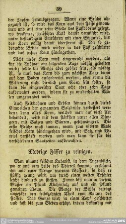 Modrige Fässer zu reinigen