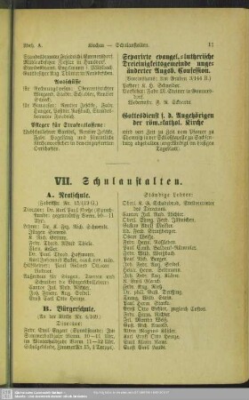 VII. Schulanstalten