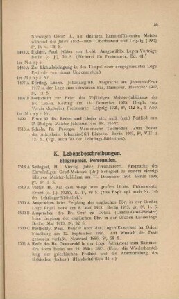 K. Lebensbeschreibungen