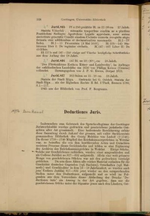 Deductiones Juris.