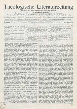 193-197 [Rezension] Gray, George Buchanan, Sacrifice in The Old Testament. Its Theory and Practice