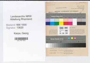 Entnazifizierung Georg Karpa, geb. 19.02.1909 (Postschaffner)