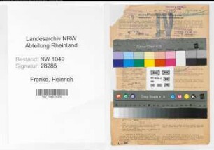 Entnazifizierung Heinrich Franke , geb. 29.04.1887 (Postamtmann)