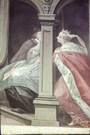 Der Heilige Johannes Nepomuk hört die Beichte der Königin von Böhmen