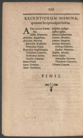 Recentiorum Nomina, quorum Scriptis adjuti sumus.