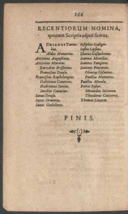 Recentiorum Nomina, quorum Scriptis adjuti sumus.