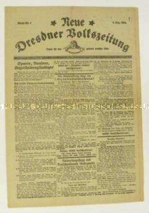 Sonderdruck der "Dresdner Volkszeitung" zur Reichstagswahl 1924