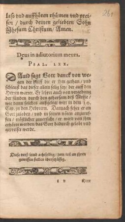 Deus in adiutorium meum. Psal. LXX.