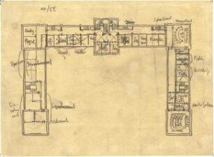 Fischer, Theodor; Bayreuth (Bayern); Rathaus (Umbau Infanteriekaserne) und Saalbau - Grundriss