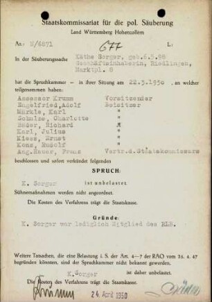 Sorger, Käthe