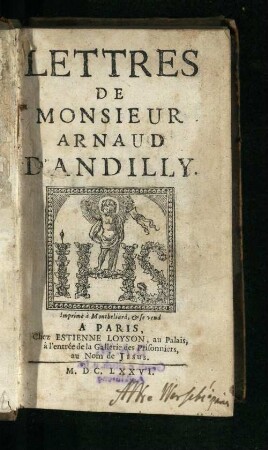 Lettres de monsieur Arnauld d'Andilly