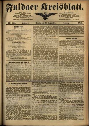 Ausgabe vom Montag, den 30. September 1907.