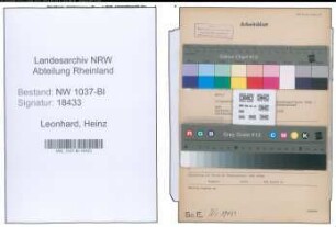 Entnazifizierung Heinz Leonhard , geb. 09.08.1904 (Landwirtschaftsrat)