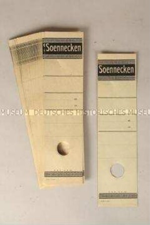Rückenetikett für Ordner "Soennecken"