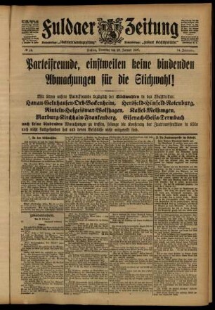 Ausgabe vom Dienstag, den 29. Januar 1907.