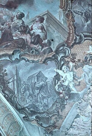 Glorie des heiligen Paulinus und Nebenbilder mit Szenen seiner Vita