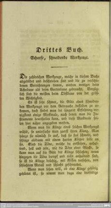Drittes Buch. Scharfe, schneidende Werkzeuge