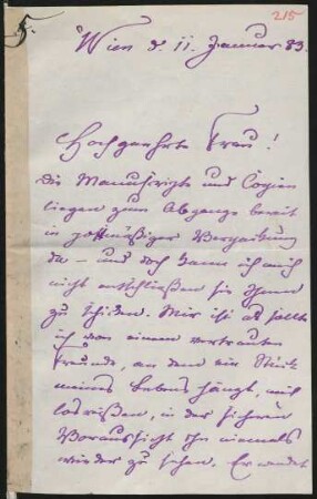 Brief an Clara Schumann : 11.01.1883