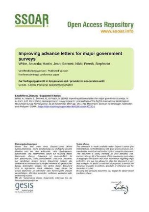 Improving advance letters for major government surveys