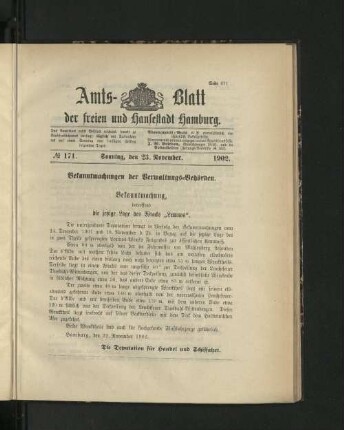 No. 171. 23. November. 1902.