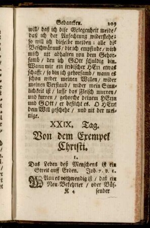 XXIX. Tag. Von dem Exempel Christi. - XXX. Tag. Gemüths-Regungen einer büssenden Seel.