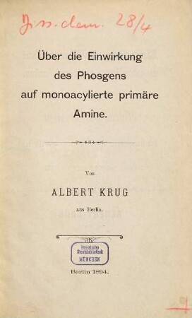 Über die Einwirkung des Phosgens auf monoacylierte primäre Amine