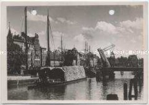 Königsberg in Preußen, Klappbrücke über den alten Pregel
