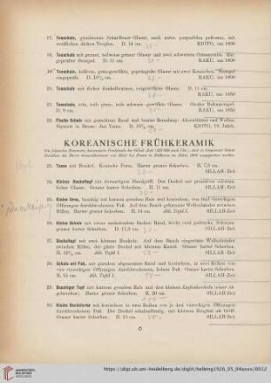 Koreanische Keramik (Nr. 23-33)