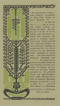 Gugeline von Otto Julius Bierbaum. Verlag Schuster und Loeffler