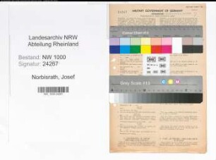 Entnazifizierung Josef Norbisrath, geb. 08.03.1903 (Buchhalter)