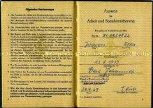 Sozialversicherungs-Ausweis der DDR