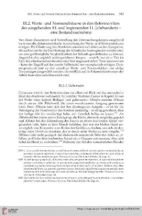 III.2. Werte- und Normendiskurse in den Reformerviten des ausgehenden 10. und beginnenden 11. Jahrhunderts- eine Bestandsaufnahme