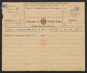 Telegramm an Ferruccio Busoni : 15.09.1902