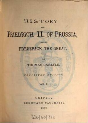 History of Friedrich II. of Prussia, called Frederick the Great, 1